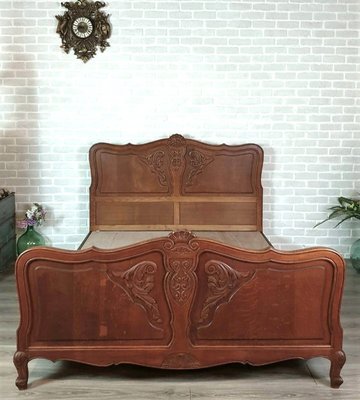 【卡卡頌  歐洲古董】法國 優雅 橡木雕刻 法式 床架 床板 床頭 床尾 歐洲老件  BED ✬