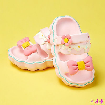 Cheerful Mario兒童拖鞋夏季兒童室內女孩寶寶家用防滑crocs外出沙灘拖鞋