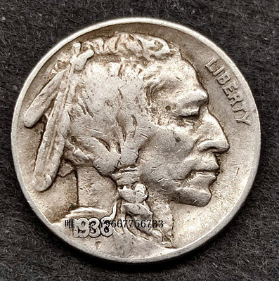 銀幣早期美國1935年S版5美分銅鎳硬幣21.21mm牦牛野牛 美洲外國錢幣