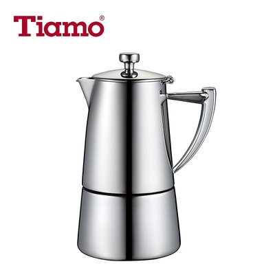 【熱賣精選】Tiamo摩卡壺家用煮咖啡壺不銹鋼咖啡壺戶外意式咖啡
