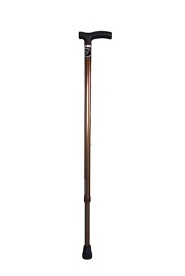 【台灣製造】頂級外銷 鋁合金 鋁製 十段式伸縮 單手拐 休閒手杖 拐杖 伸縮杖 登山杖 LUCY CA-201 古銅色