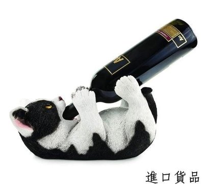 現貨可愛小貓咪黑白色貓 紅白烈酒瓶收納展示架 藝術品硬擺件櫥窗裝飾品禮品可開發票