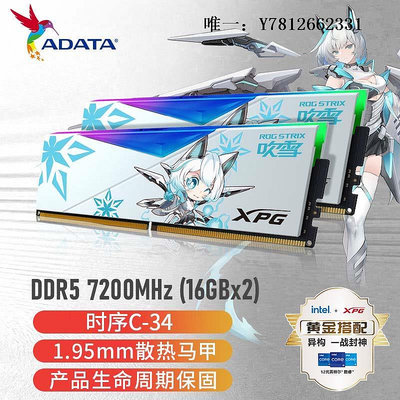 電腦零件威剛XPG龍耀DDR5內存條7200吹雪RO姬聯名臺式機電腦燈條16Gx2 32G筆電配件