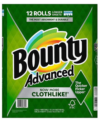 好市多商品-特價-Bounty 兩層隨意撕特級廚房紙巾 101張 X 1捲