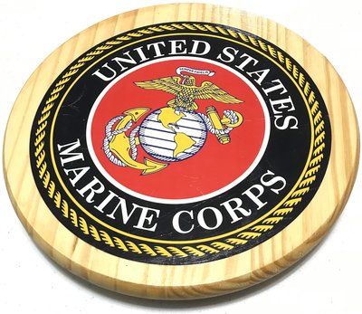 USMC 美國海軍陸戰隊 隊徽木盤擺飾 紀念品