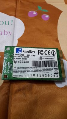 二手筆電無線網卡 AzureWave AW-GU700 Ver:A1
