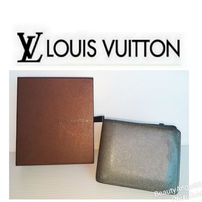 LV 錢包 路易威登 Louis Vuitton皮夾 翻式Taiga短夾中夾 皮包6卡零錢袋588 一元起標真品