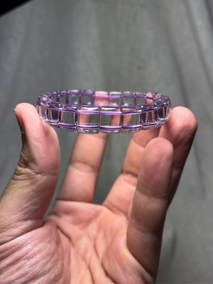 早期收藏老料純淨晶透體紫水晶飽滿凸面俐落時尚窄版手排手鍊手串