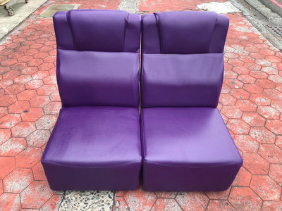 【二手倉庫-崇德店】二手家具☆紫色單人沙發(二張)☆皮沙發 客廳椅 等候椅 靠背椅 單人沙發椅 卡拉OK椅 營業用沙發椅