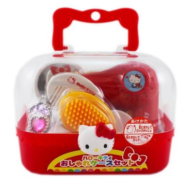 日本 SANRIO 三麗鷗 Hello kitty 凱蒂貓 手提盒 美麗化妝箱 梳妝組 梳子 吹風機 扮家家酒 玩具