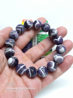 柒零陸晶品//天然夢幻紫虎牙水晶14mm手串.手珠(A470)重量約:62g