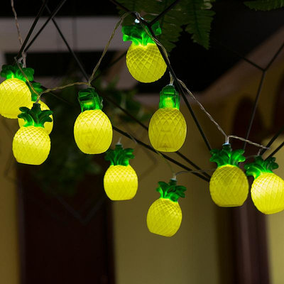 裝飾燈 庭院燈 LED燈菠蘿鳳梨燈串電池燈房間ins裝飾燈串臥室戶外小彩燈