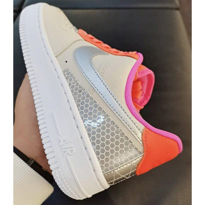 【小明潮鞋】3M x 耐克Nike Air Force 1 Low 反光 灰橙粉 男 女耐吉 愛迪達
