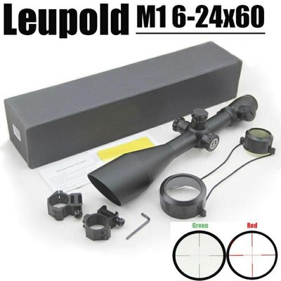 ［全新福利品庫存出清］Leupold MARK 4 M1 6-24x60毫米步槍Mil Dot瞄準鏡帶照明的紅色和綠色