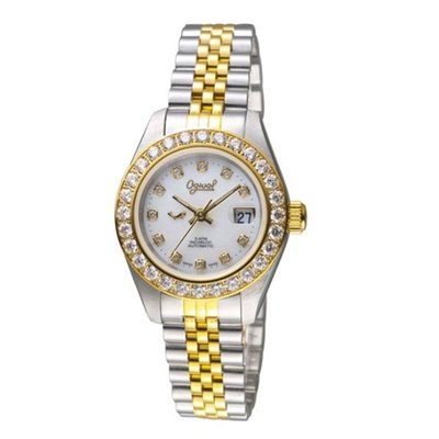 可議價 Ogival 愛其華 女 時尚白金雙色 機械腕錶 (303271DLSK) 28mm