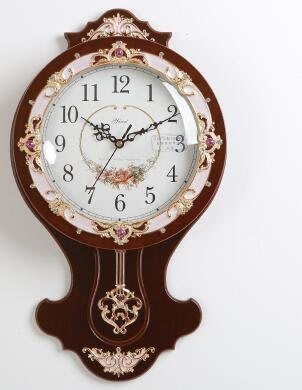 【熱賣精選】實木掛鐘歐式客廳鐘錶復古壁掛錶木製靜音鐘 1526c