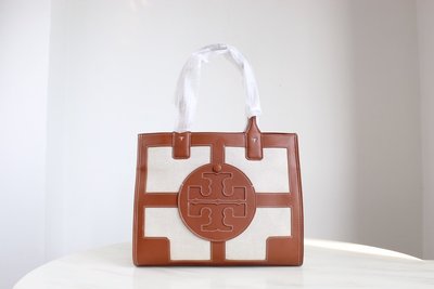 Tory Burch 湯麗柏琦爆款帆布購物袋 Ella Quadrant 托特包