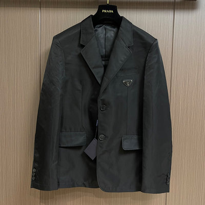 『名品站』PRADA西裝外套 最新款 英倫男士休閒外套 原單大牌 外貿專櫃三角標休閒西裝外套6AT521