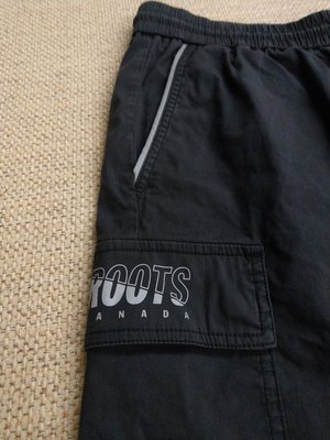 加拿大 Roots 黑色工作短褲 綁繩休閒短褲 L號