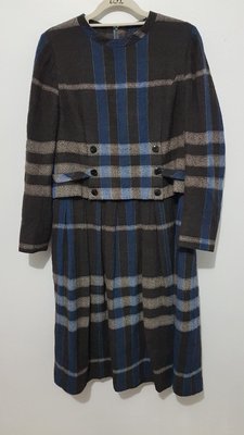 日本 東洋 TOYOLUXE 格紋 羊毛 洋裝 9
