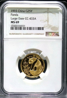 1993年熊貓1/4金幣.大字版NGC69