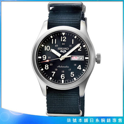 【柒號本舖】SEIKO精工次世代5號機械帆布帶腕錶-深藍面 / SRPG31K1