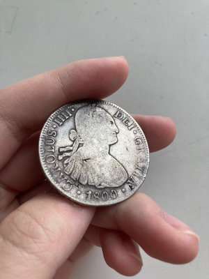 1800年西班牙卡洛斯四世8R本洋雙柱銀幣QR-11959