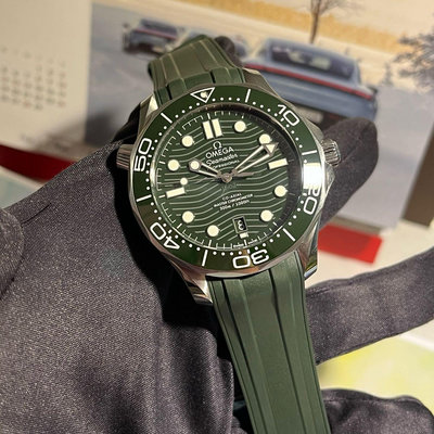 《台南腕錶職人》歐米茄 OMEGA  210. 32.42.20.10.001  綠面 海馬 300米 42m 2024最新保單 二手珍藏品