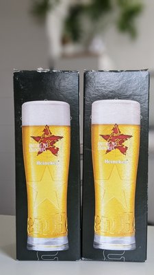 阿姆斯特丹 海尼根博物館購入 Heineken海尼根 啤酒杯 五芒星商標 經典啤酒杯 250ML (2只一起賣)