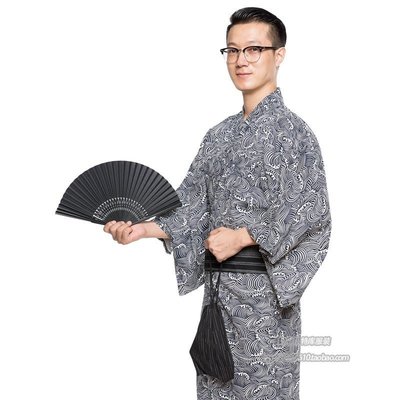 現貨熱銷-新款日式傳統和服日本浴衣春夏家居長款睡袍舒適純棉男式長袍正裝爆款