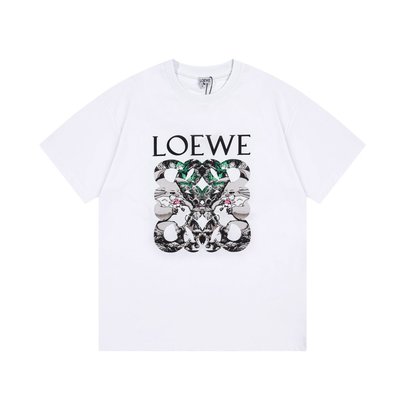 【King女王代購】LOEWE 23夏季短袖T恤數碼噴印Logo龍貓系列男女同款羅意威t恤休閑新款