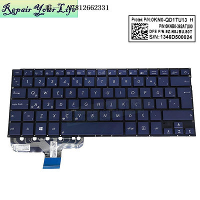 電腦零件適用ASUS 華碩 UX301 UX301L UX301LA UX301LN/A 鍵盤背光TR UK筆電配件