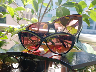 羅拉快跑 絕版Hand Made in France YSL聖羅蘭摩洛哥異國風 撞色多拼膠框貓眼太陽眼鏡 vintage