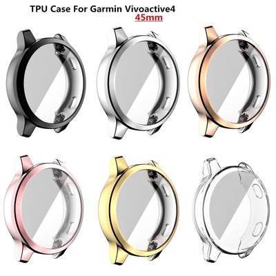 gaming微小配件-適用於佳明手錶保護殼Garmin Vivoactive 4全包TPU保護殼Venu 2 45mm電鍍包屏幕軟殼-gm