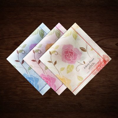 日本製玫瑰物語全棉手帕  玫瑰手帕 手絹 日本手帕 藍色 粉色 黃色 花朵手絹 玫瑰花【小雜貨】