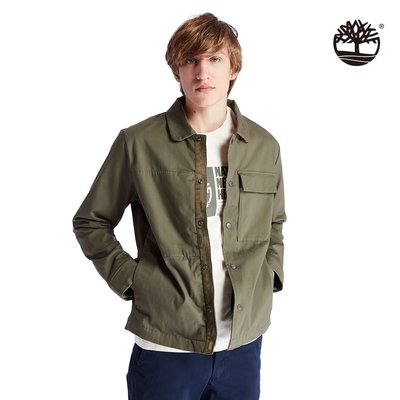 Timberland 男款軍綠色工裝風襯衫式外套|A2EG7 ，尺寸 M ，全新品