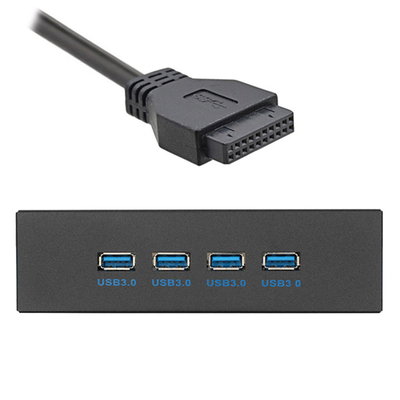 機箱5.25"前置面板 USB3.0機殼面板 USB3.0*4擴充面板 USB一分四 USB3.0分接座 U3-100