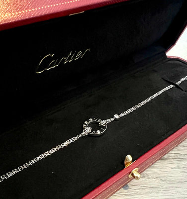 Cartier真品 白k金Love鑲鑽石18k手鍊手鏈手環 含盒 證明