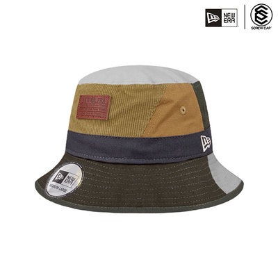 NEW ERA 漁夫帽 MLB 紐約洋基 拼布 花 皮標 燈芯絨 工裝 復古 漁夫帽 平頂漁夫帽  ⫷ScrewCap⫸