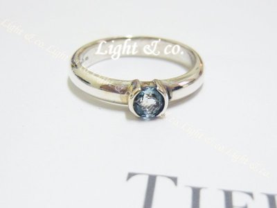 【Light &amp; co.】專櫃真品 TIFFANY &amp; CO 純銀 鑲藍碧璽 戒指 藍寶石 Tourmaline