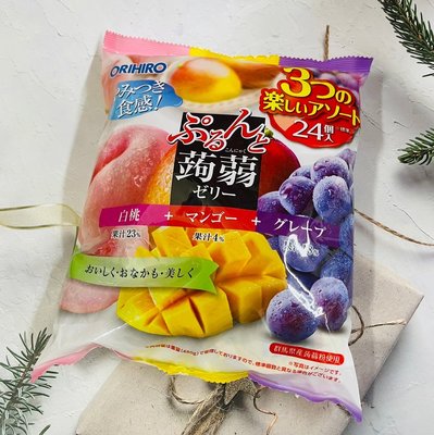 [迷路商店］日本ORIHIRO 蒟蒻果凍 480g 3種口味 共24個入 白桃/芒果/葡萄 手撕果凍 吸的果凍