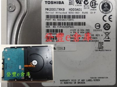 【登豐e倉庫】 R24 Toshiba MK2001TRKB 2TB SAS SCSI 救資料 錯誤格式 也修電視