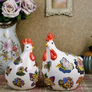 INPHIC-歐式家居裝飾品創意工藝品擺飾心心相印陶瓷對雞