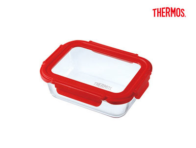 【THERMOS 膳魔師】耐熱玻璃保鮮盒 1050ml Z-GFC1050R-RED 餐盒