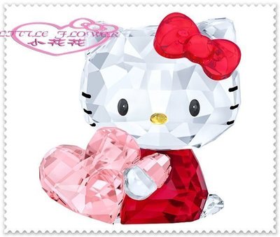 ♥小花凱蒂日本精品♥ Hello Kitty 施華洛世奇SWAROVSKI 抱愛心 聖誕禮物 00806404