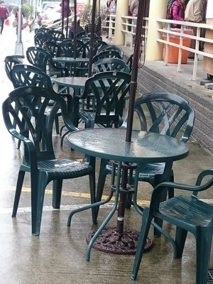 台製~綠色格網高背塑膠椅 10 張 /件餐椅，收納椅，(高背設計，椅腳底附止滑墊)兄弟牌高背塑膠椅,台灣製造!