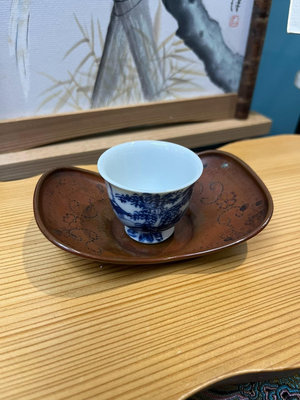 日本回流 銅茶托一個  帶工 拿去放你的主人杯