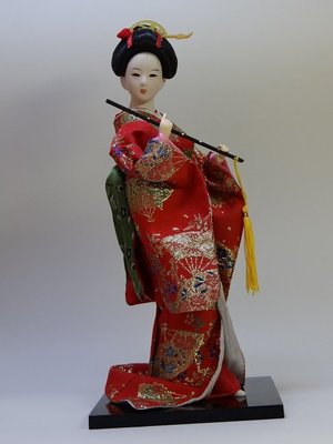 包郵日本簡約現代人偶絹人和服藝妓娃娃裝飾品人形日式工藝擺件