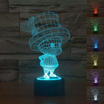 喬巴 海賊王 LED 小夜燈 3D立體 七彩 創意 交換禮物 航海王 周邊 USB 檯燈 新款 生日禮物 派對 燈飾-好鄰居百貨