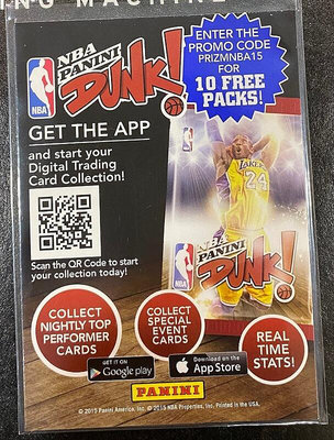 NBA  球員卡 Kobe Bryant 2015 Panini 廣告卡